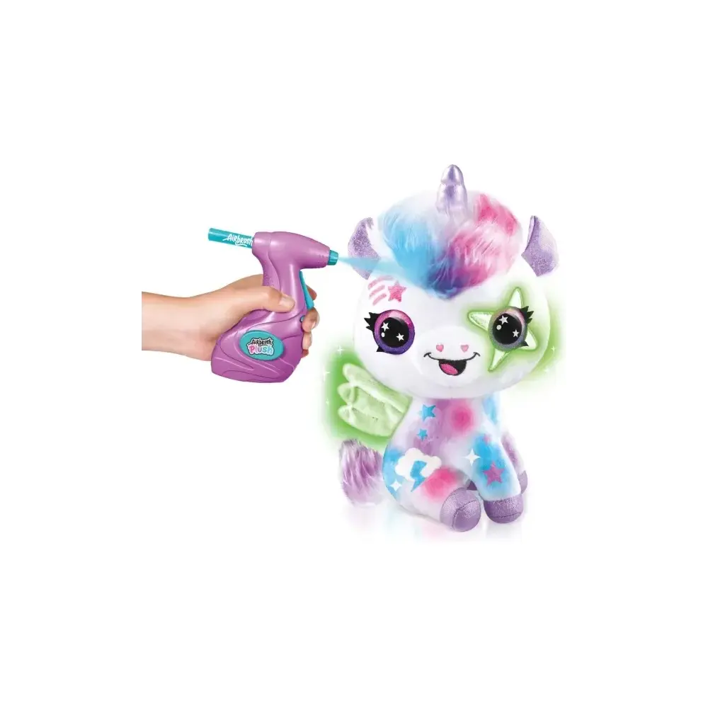 Airbrush Plush Unicorno Brilla al Buio Colorare Rocco Giocattoli