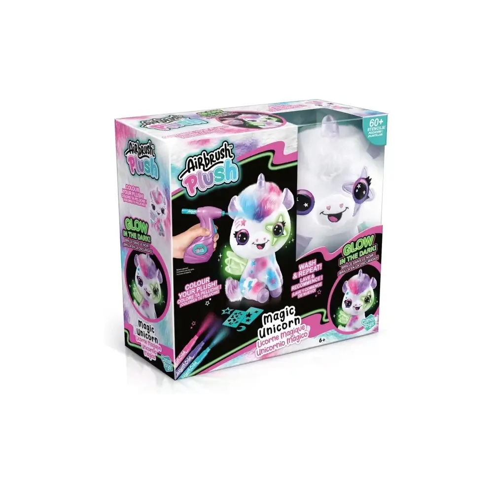 Airbrush Plush Unicorno Brilla al Buio Colorare Rocco Giocattoli