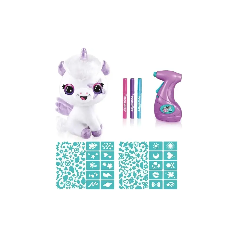 Airbrush Plush Unicorno Brilla al Buio Colorare Rocco Giocattoli