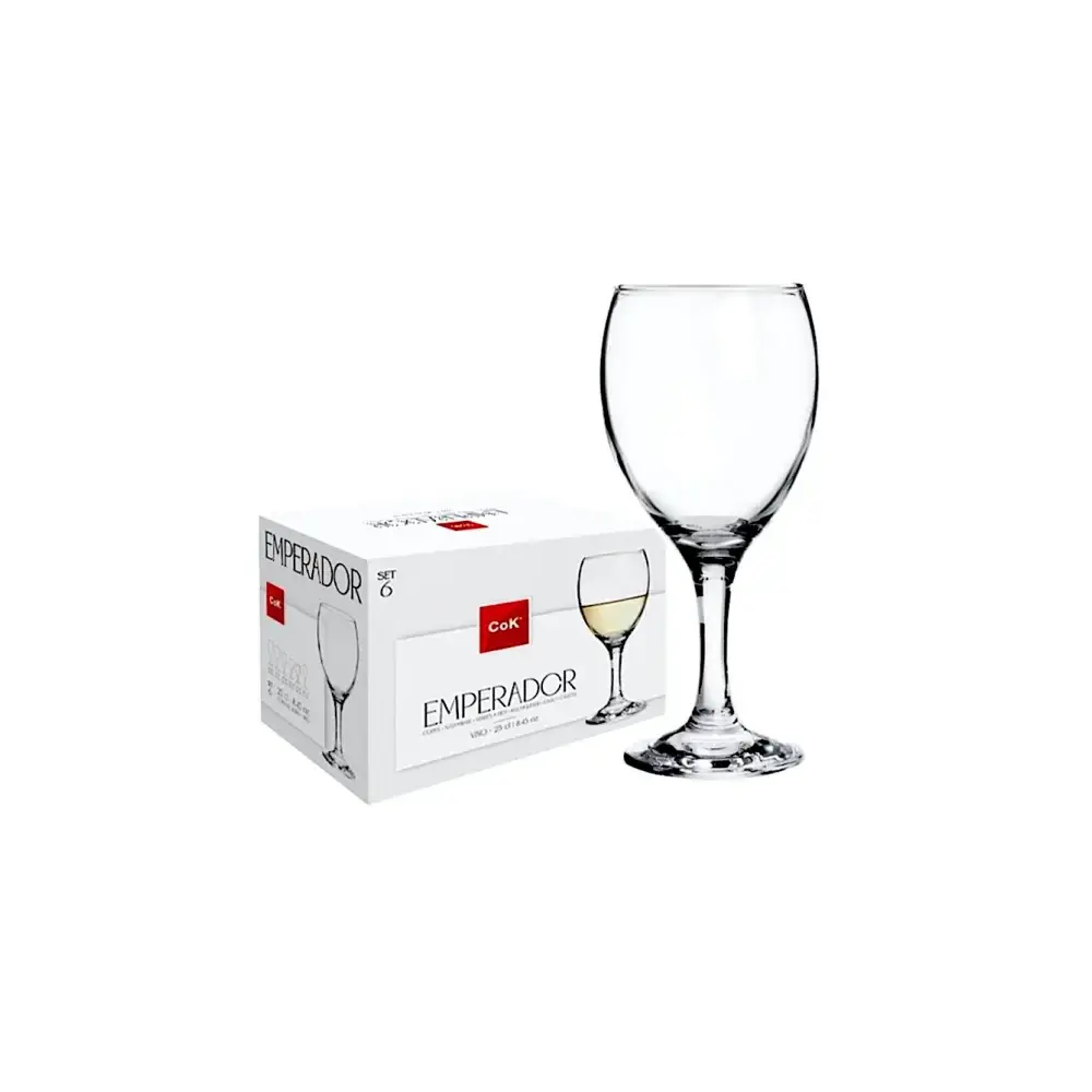 Calici Vino Bianco Emperador 25 cl Vetro Trasparente Confezione 6 Alar