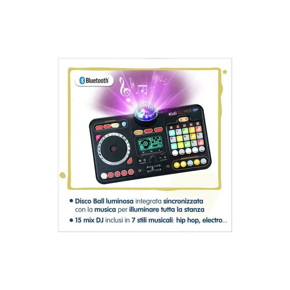 Mixer Dj 80 Kidistar Console Dj con Luci Microfono Incorporato VTech