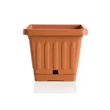 Vaso Terra con Sottovaso 40x40 cm Terracotta Bama