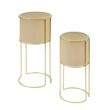Portavaso Zigy Set 2 Pezzi Metallo Dorato Diametro 28 cm Atmosphera