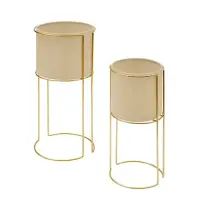 Portavaso Zigy Set 2 Pezzi Metallo Dorato Diametro 28 cm Atmosphera