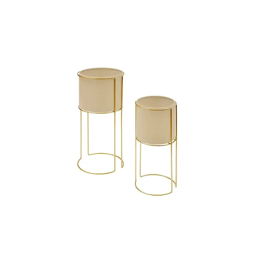 Portavaso Zigy Set 2 Pezzi Metallo Dorato Diametro 28 cm Atmosphera