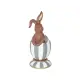 Coniglio Marrone Resina 7x19cm con Uovo New Bi