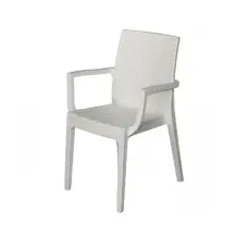 Poltrona Dafne Bianco Simil Rattan Areta