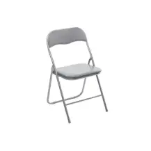 Sedia Pieghevole in Ecopelle Grigia 44x48x79 cm 5Five