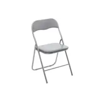 Sedia Pieghevole in Ecopelle Grigia 44x48x79 cm 5Five