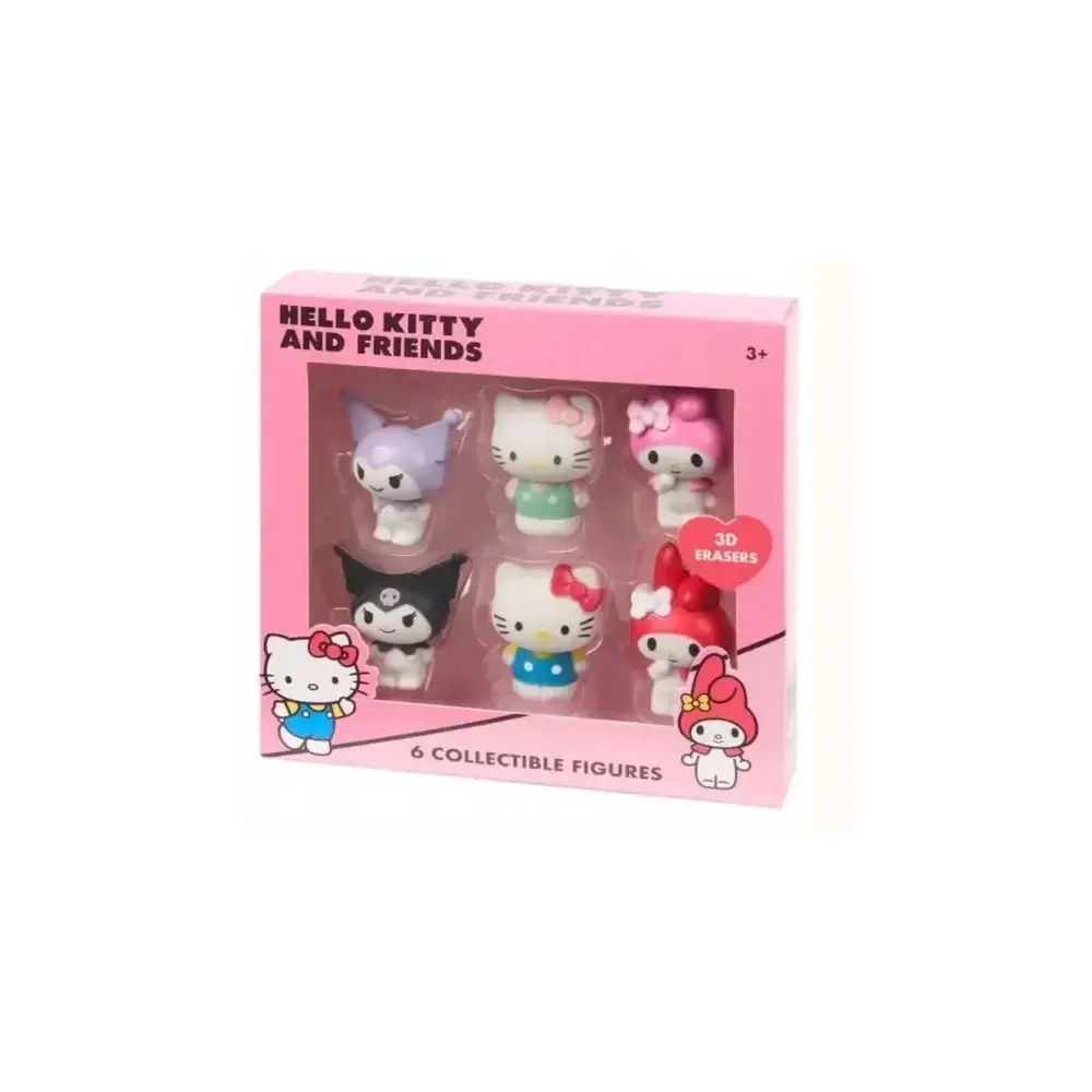 Hello Kitty Set 6 Personaggi Gomma 3D Kuromi e My Melody Toys One