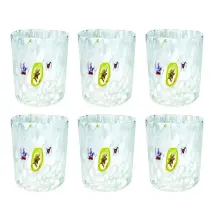 Confezione 6 Bicchieri Pavone Bianco Brandani