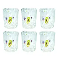 Confezione 6 Bicchieri Pavone Bianco Brandani
