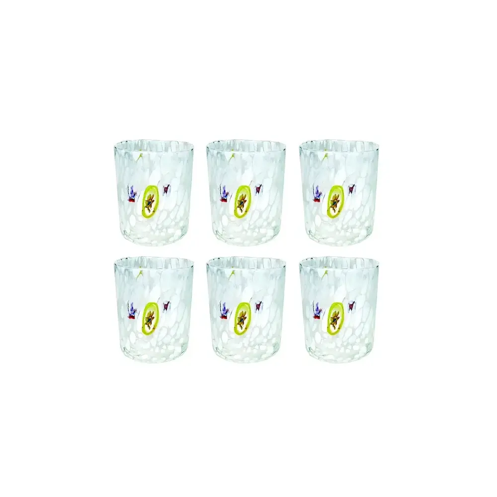 Confezione 6 Bicchieri Pavone Bianco Brandani