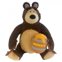 Masha e Orso Peluche Orso con Barilotto di Miele 25 cm MV Giochi