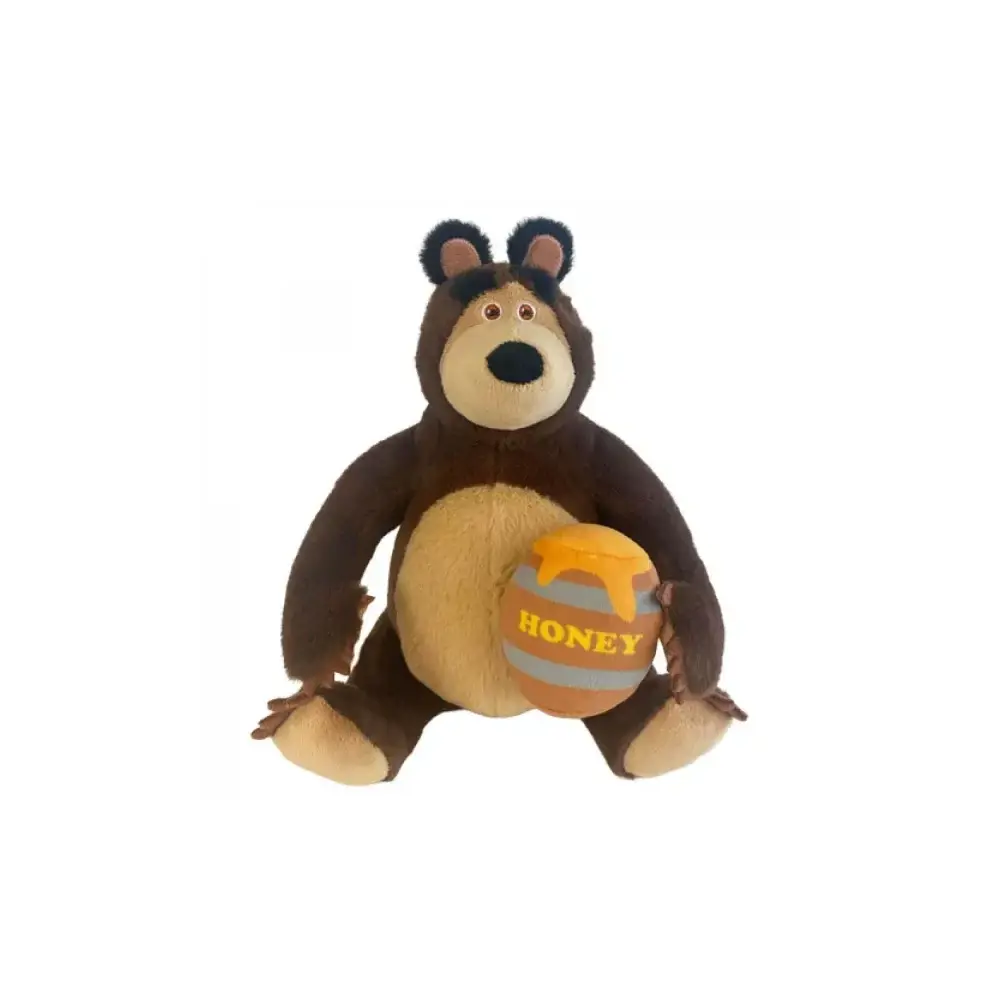 Masha e Orso Peluche Orso con Barilotto di Miele 25 cm MV Giochi
