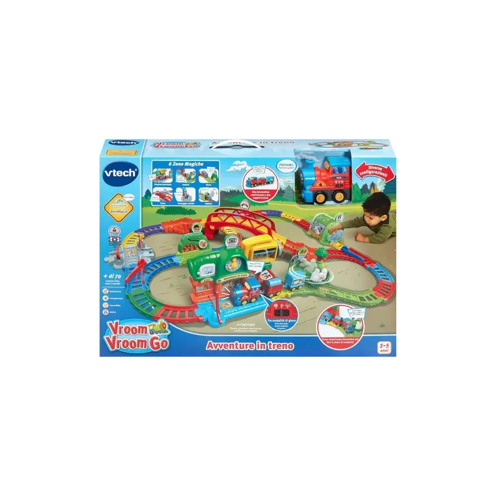 Vroom Go Avventure in Treno Elettrico Locomotiva Motorizzata VTech