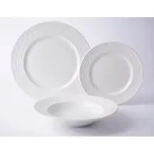 Servizio Piatti 12 Pezzi Paloma Bianco in Porcellana Secret de Gourmet