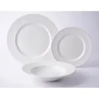 Servizio Piatti 12 Pezzi Paloma Bianco in Porcellana Secret de Gourmet