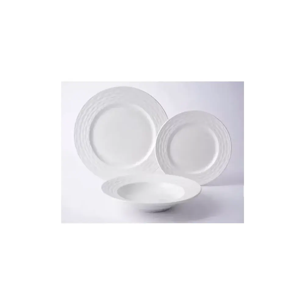 Servizio Piatti 12 Pezzi Paloma Bianco in Porcellana Secret de Gourmet