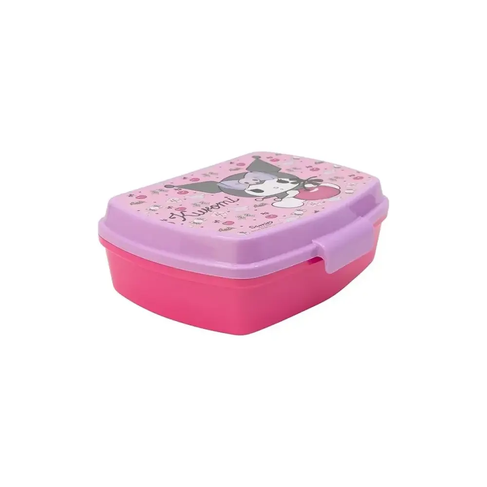 Portamerenda in Plastica Rosa Kuromi Contenitore Real Trade