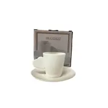 Set 2 Tazzine con Manico a Cuore e Piattino Brandani