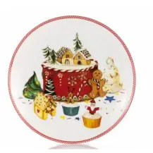 Piatto Pianettone Villaggio Sweet Natale ISC
