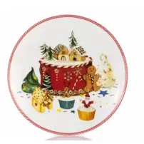 Piatto Pianettone Villaggio Sweet Natale ISC