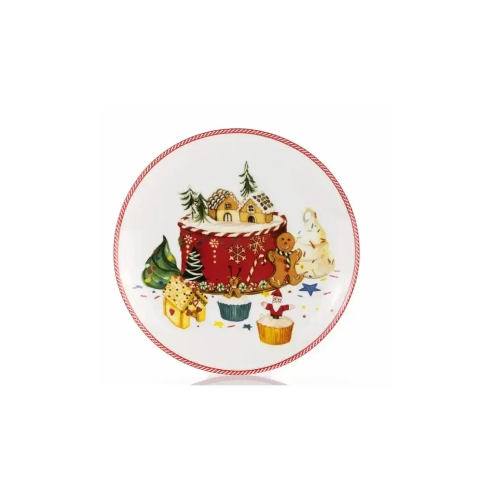 Piatto Pianettone Villaggio Sweet Natale ISC