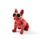 Figura Bulldog Rosso 13x21x22cm Resina Mercury