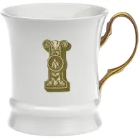 Tazzina in Porcellana 80 ml Moka Gold Lettera i By Livellara