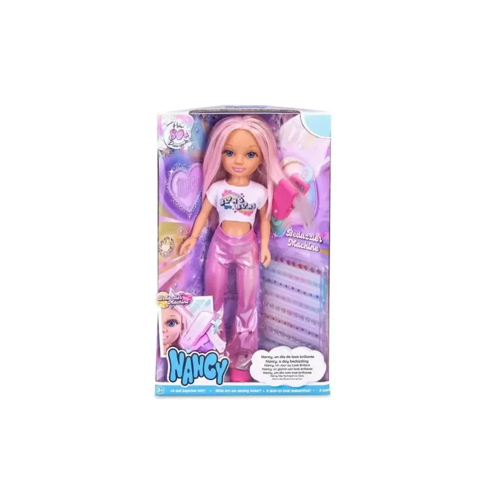 Nancy Look Brillante Bambola con Capelli Rosa Accessori Famosa