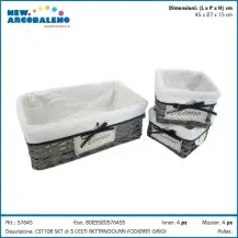 Cestino Home Vimini Grigio New Arcobaleno