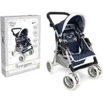 Passeggino Blu per Bambole con Orsetto Struttura in Metallo Teorema