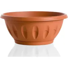 Ciotola Alba Terracotta con Sottovaso Vaso per Piante Moderna Bama