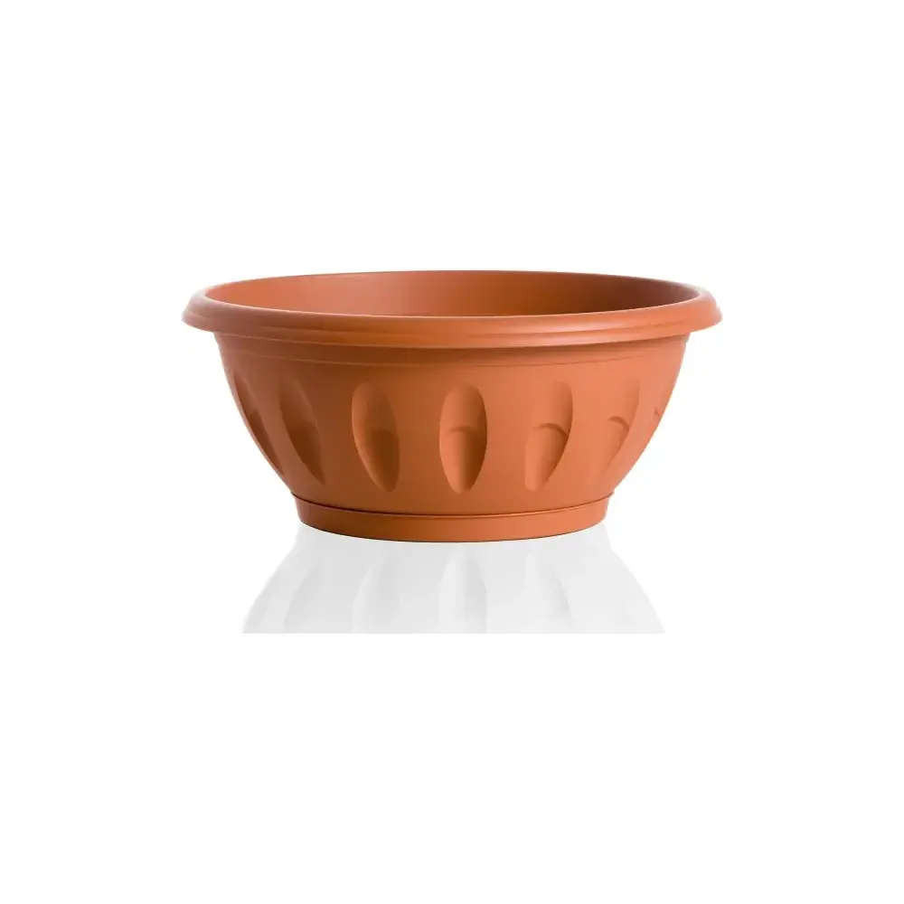 Ciotola Alba Terracotta con Sottovaso Vaso per Piante Moderna Bama