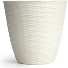 Portavaso Effetto Paglia Panna Vaso in Plastica 3 Litri Diametro Bama