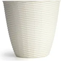 Portavaso Effetto Paglia Panna Vaso in Plastica 3 Litri Diametro Bama
