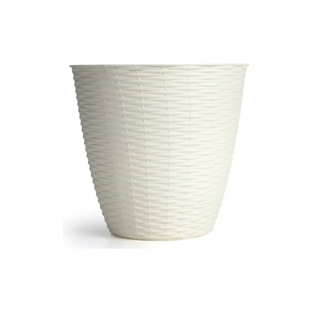 Portavaso Effetto Paglia Panna Vaso in Plastica 3 Litri Diametro Bama