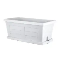 Fioriera in Plastica 100 cm Ghiaccio Effetto Legno Vaso Bama