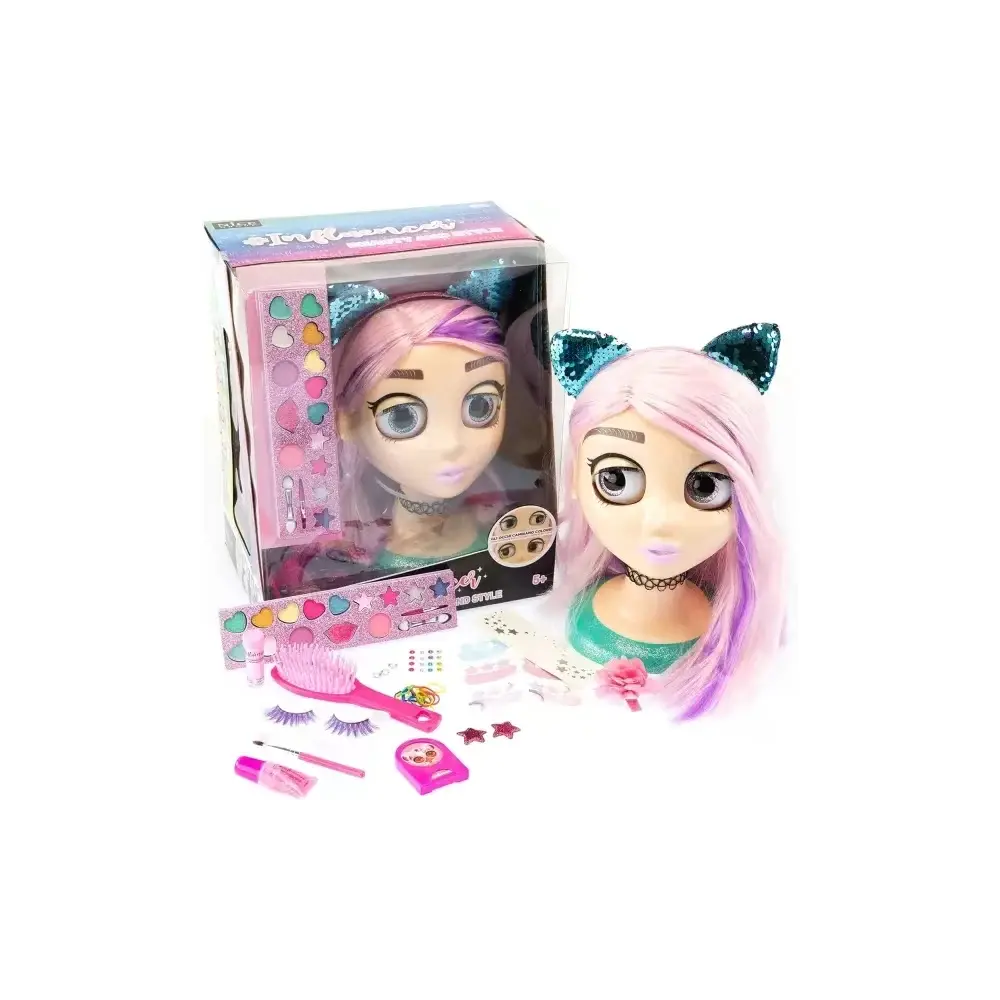 Influencer Make Up Doll Testa da Truccare e Pettinare Occhi Nice