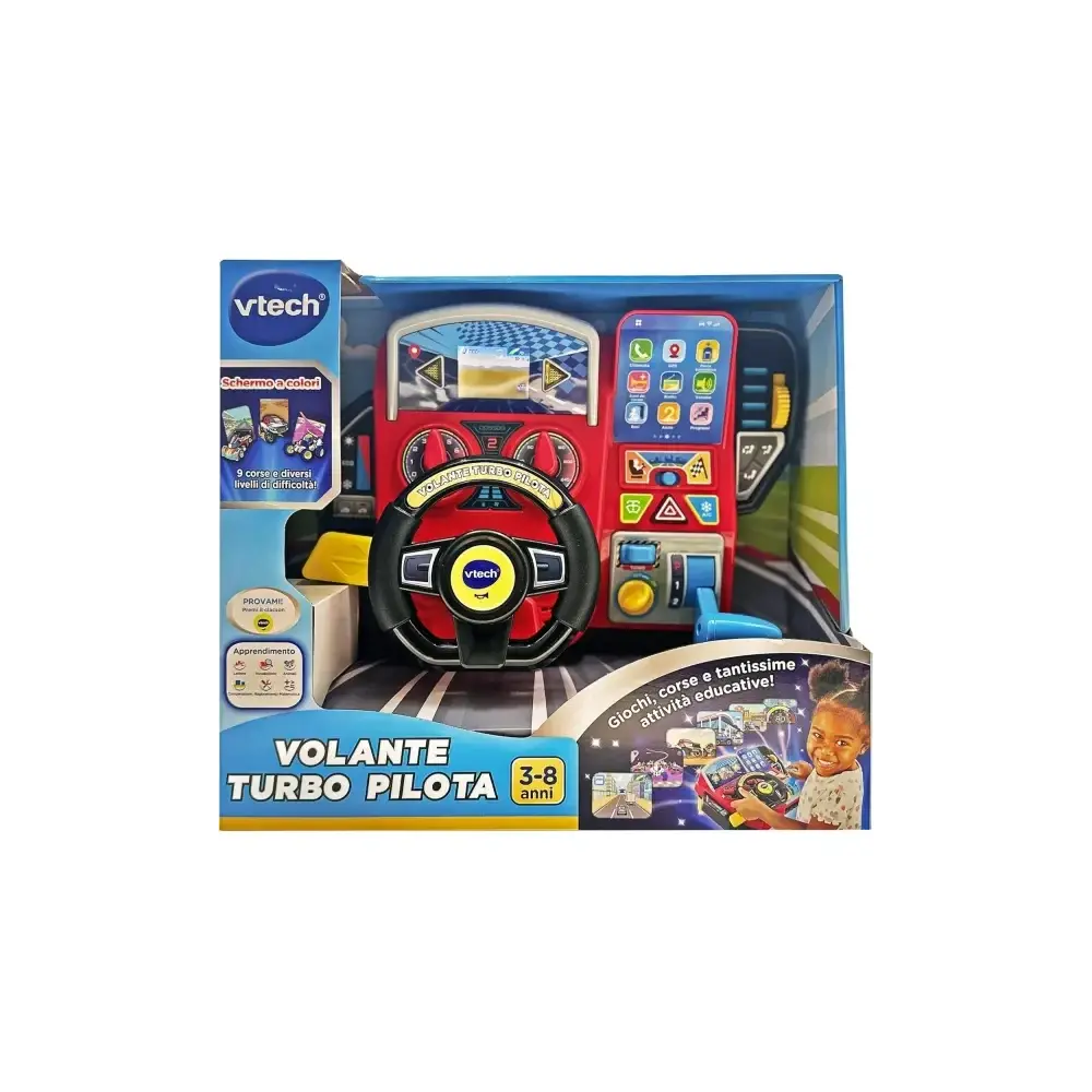 Volante Turbo Pilota Cruscotto Interattivo 20 Giochi Educativi 9 VTech