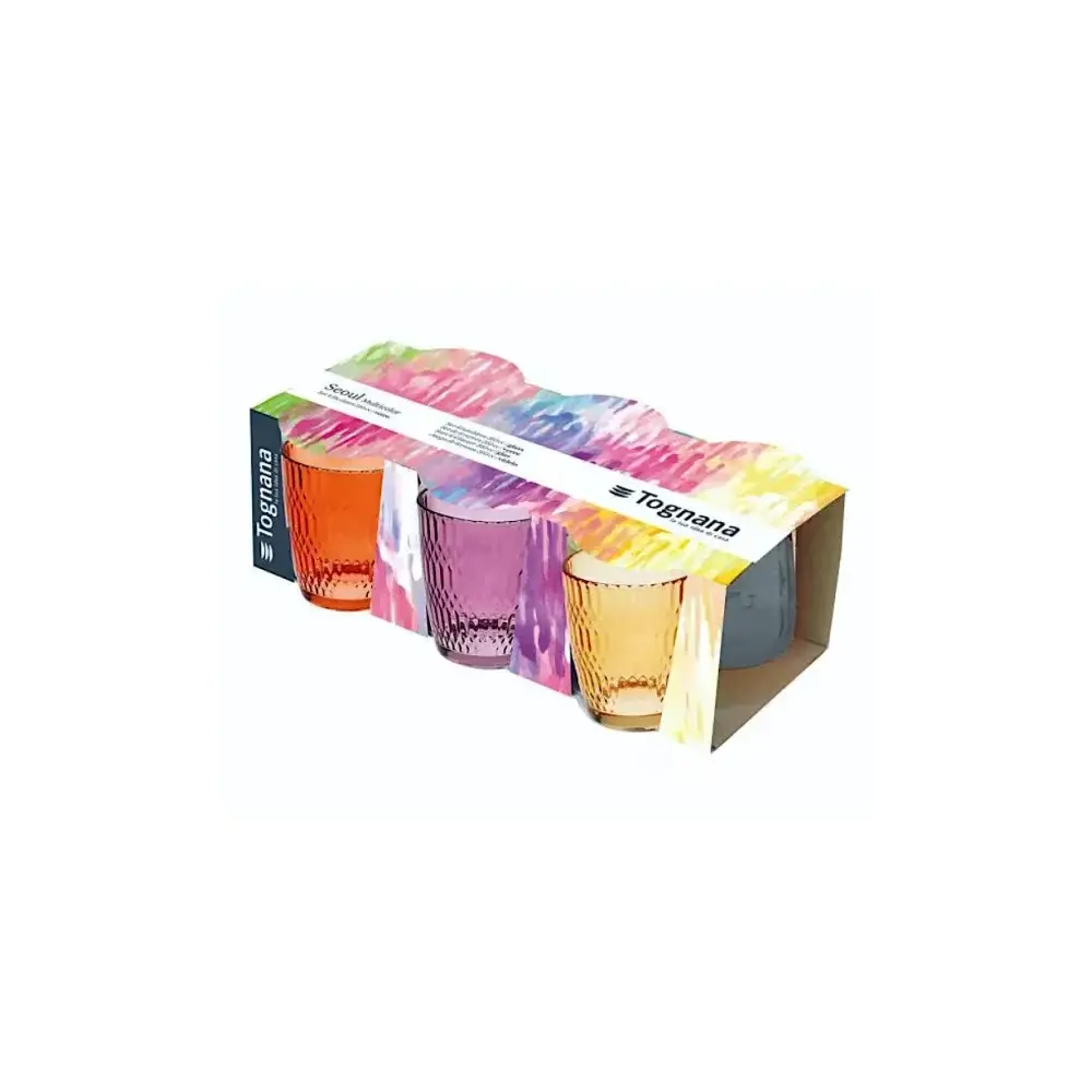 Set 6 Bicchieri Seoul 310 ml Vetro Colorato Anti-UV Ideale Tognana