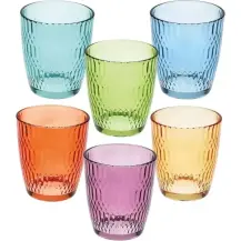 Set 6 Bicchieri Seoul 310 ml Vetro Colorato Anti-UV Ideale Tognana