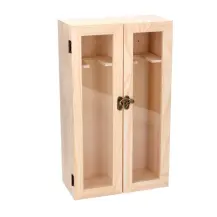 Portabottiglie Legno 2p con Vetro 36x21x11cm Vacchetti