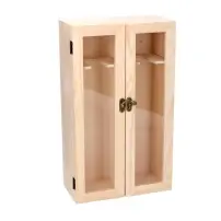 Portabottiglie Legno 2p con Vetro 36x21x11cm Vacchetti