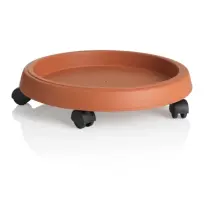 Sottovaso con Ruote D.25 cm Terracotta Pratico e Mobile Bama