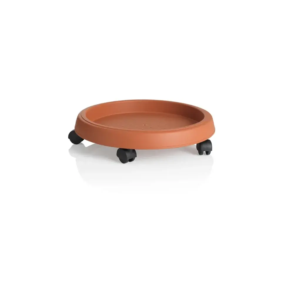 Sottovaso con Ruote D.25 cm Terracotta Pratico e Mobile Bama
