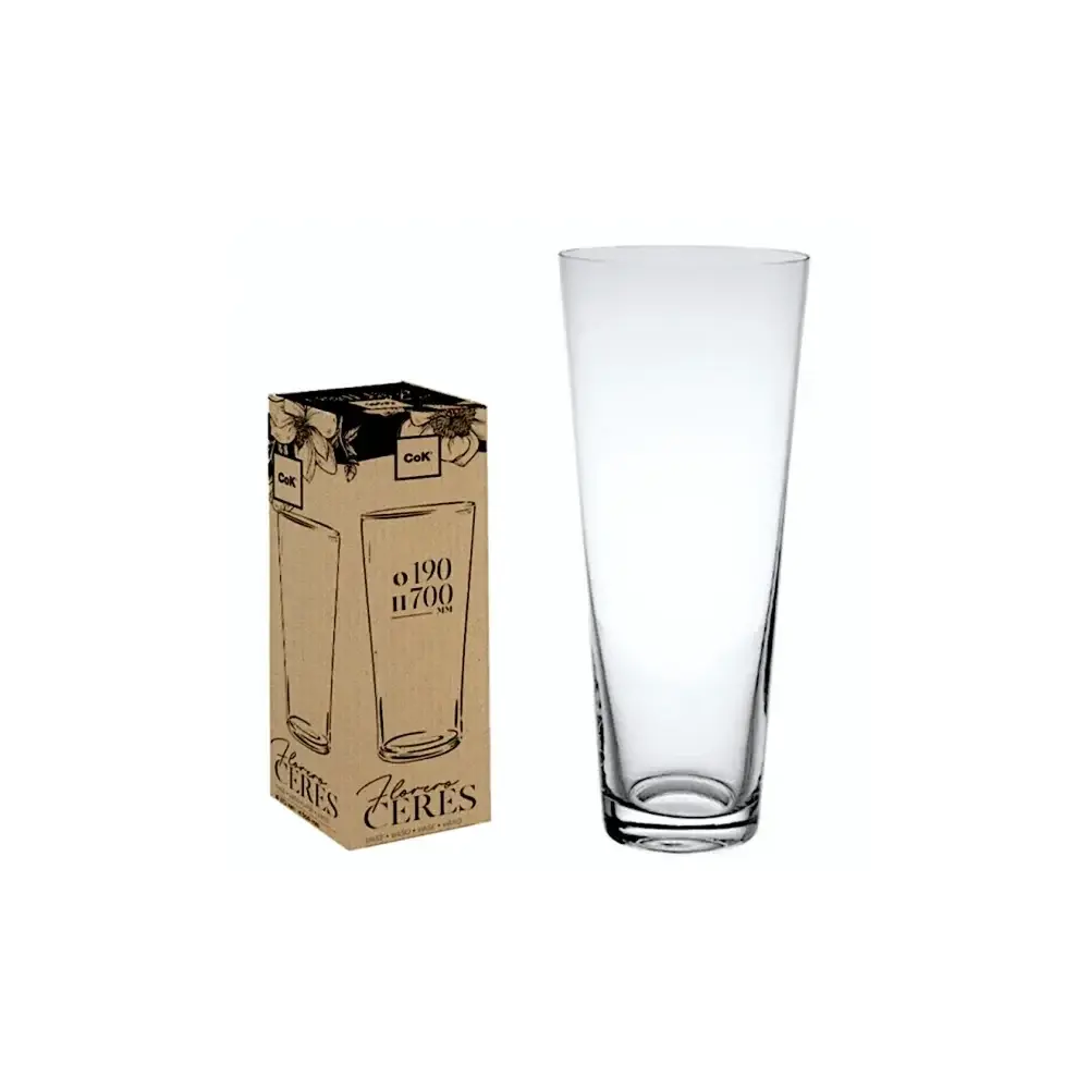 Vaso in Vetro Trasparente Vaso Ceres Diametro 19 cm Altezza 70 cm Alar