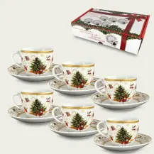 Set 6 Tazze con Piatto Christmas Tree Ar.Ca