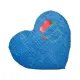 Cuscino a Cuore in Tessuto 40 cm con Stampa Jeans Decar